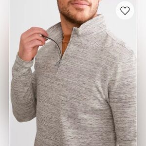 BKE Men's Light Heather Gray Quarter-Zip Sweater